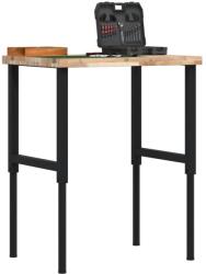 vidaXL tömör bükkfa négyszög alakú munkapad 80 x 60 x (73-99, 5) cm (3309690)