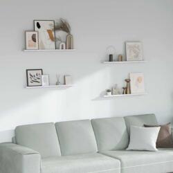 vidaXL Falpolc polcokkal 4 pcs Fehér márvány 80 x 9 x 3 cm Faanyag (42020028)