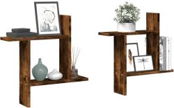 vidaXL 2 db füstös tölgy színű szerelt fa fali polc 50 x 12 x 50 cm (853258)