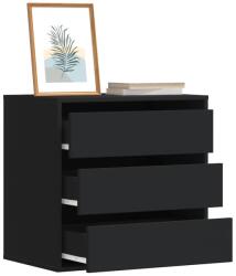 vidaXL fekete szerelt fa fiókos sarokszekrény 60 x 41 x 58 cm (852844)