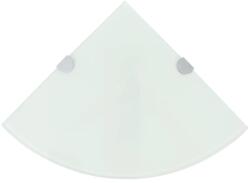 vidaXL 2 db fehér üveg sarokpolc krómtartóval 25 x 25 cm (3051598)