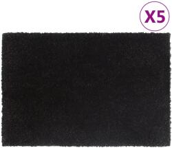 vidaXL 5 db fekete rojtos kókuszrost lábtörlő 40 x 60 cm (155572)