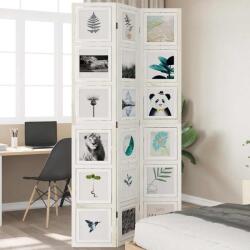 vidaXL 3 paneles fehér tömör császárfa térelválasztó (358688)