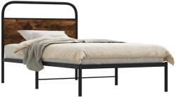 vidaXL ágykeret matrac nélkül 100x200 cm füstölt tölgy fűrészelt fa (4100204)