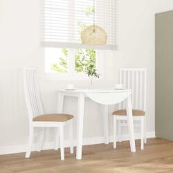 vidaXL 2 db fehér tömörfa gumiból készült étkezőszékek párnákkal (4102460)