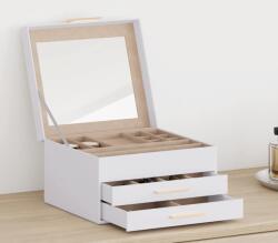 vidaXL ékszerdoboz 3 rétegű fehér 23x20, 5x14 cm 23x20, 5x14 cm (4103557)