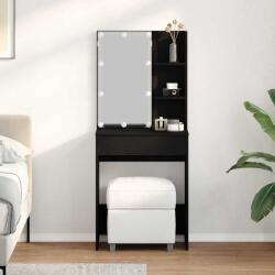 vidaXL Öltözködőasztal fiókkal Fekete tölgy 60 x 40 x 140 cm Faanyag (862780)