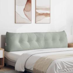 vidaXL Hátpárna Világosszürke 180 x 24 x 50 cm Bársony (42014574)