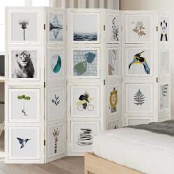 vidaXL 6 paneles fehér tömör császárfa térelválasztó (358697)