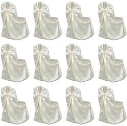 vidaXL 12 db krémszínű esküvői/bankett székszoknya (279095)