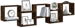 vidaXL füstös tölgy színű szerelt fa fali kockapolc 5 rekeszes színű (859999)