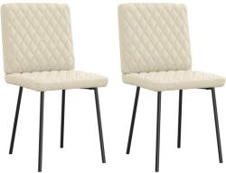vidaXL 2 db krémszínű műbőr étkezőszék (4101114)