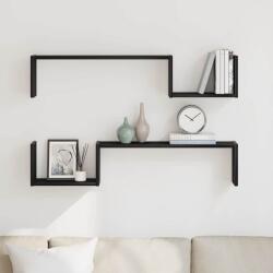 vidaXL Falpolc polcokkal 2 pcs Fekete tölgy 100 x 15 x 20 cm Faanyag (862655)