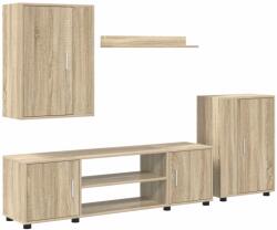 vidaXL TV szekrény garnitúra 4 pcs Sonoma tölgy Faanyag (3397898)