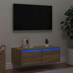 vidaXL TV szekrény LED világítással sonoma tölgyfa 75x35, 5x25 cm (860231)