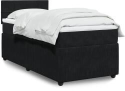 vidaXL fekete bársony rugós ágy matraccal 100 x 200 cm (3287664)