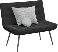 vidaXL fekete bársonypad 110 x 74 x 84 cm (4012342)