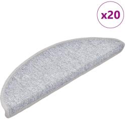 vidaXL 20 db világosszürke félkör alakú lépcsőszőnyeg 56 x 17 x 3 cm (3365784)