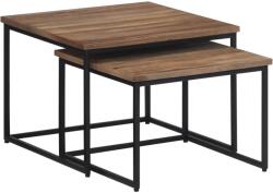 vidaXL 2 db tömör tíkfa rakásolható dohányzóasztal (358536)