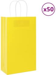 vidaXL 50 db sárga papírzacskók fogantyúkkal 21x11x36 cm (4101771)