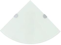 vidaXL Fehér üveg sarokpolc króm tartóval 25x25 cm (243858)