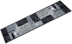 vidaXL szürke bor mintás mosható bársony konyhaszőnyeg 60x300cm (4005601)