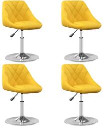 vidaXL 4 db mustársárga bársony forgó étkezőszék (3088765)