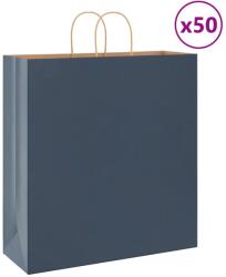 vidaXL 50 db kék papírzacskók fogantyúkkal 45x17x48 cm (4101695)