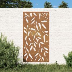 vidaXL bambuszlevél-mintás corten acél kerti faldísz 105 x 55 cm (824483)