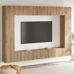 vidaXL TV szekrény garnitúra 8 pcs kézműves tölgy Közepes Faanyag (3393344)
