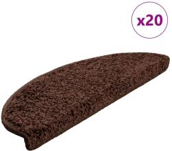 vidaXL 20 db barna, félkör alakú, nagy lépcsőszőnyeg 65 x 21 x 4 cm (3365848)