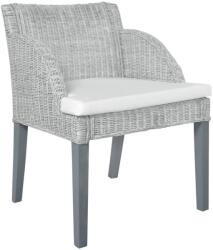 vidaXL szürke természetes rattan étkezőszék párnával (325485)