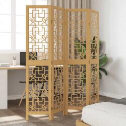 vidaXL 4 paneles barna tömör császárfa térelválasztó (358866)