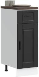 vidaXL Porto fekete szerelt fa konyhai alapszekrény (853938)