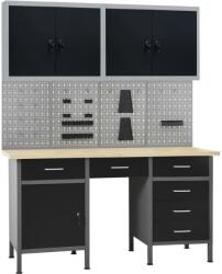 vidaXL munkapad négy fali panellel és két szekrénnyel (3053434)