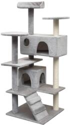 vidaXL szürke macskabútor szizál kaparófákkal 125 cm (170475)