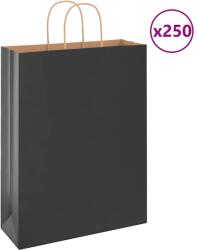 vidaXL 250 db fekete papírzacskók fogantyúkkal 32x12x42 cm (4101648)
