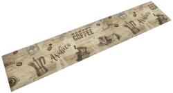 vidaXL barna mosható coffee feliratos bársony konyhaszőnyeg 60x300 cm (4005580)