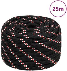 vidaXL fekete polipropilén hajókötél 20 mm 25 m (152367)