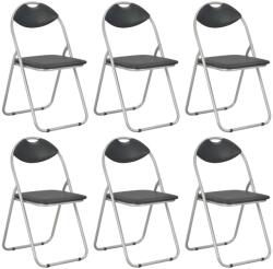 vidaXL 6 db fekete műbőr összecsukható étkezőszék (278594)