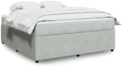 vidaXL világosszürke bársony rugós ágy matraccal 180x200 cm (3285656)