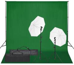 vidaXL fotóstúdió-felszerelés lámpákkal és háttérrel (3094639)
