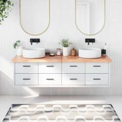 vidaXL világosbarna kezelt tömör fa fürdőszobai pult 180x60x(2-6) cm (3156168)