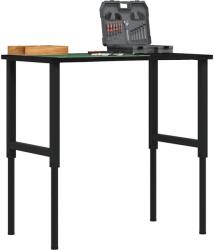 vidaXL sötétbarna tömör tölgyfa munkapad 100 x 60 x (71, 5-98) cm (3309699)