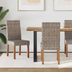 vidaXL Étkezőszék 2 pcs Kubu Szürke 45 x 54 x 93 cm Tömör Mahagóni Fa (42012420)