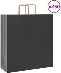 vidaXL 250 db fekete papírzacskók fogantyúkkal 45x17x48 cm (4101877)