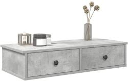 vidaXL Falipolc fiókokkal betonszürke 80x31x17 cm műszaki fa (859953)