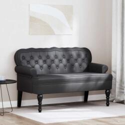 vidaXL Chesterfield Pad Fekete 119.5 x 64.5 x 75 cm Műbőr (42019299)