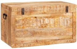 vidaXL Tároló Doboz tárolóval ajtóval zárral Barna Tömör Mangófát (4104567)