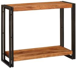 vidaXL Konzolasztal polcokkal Barna 90 x 33 x 75 cm Tömör Akácfa (4104737)